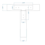 Plain Straight Iron T Face Plate - Old West Iron