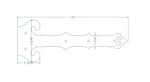 Baroque Iron Garage Door Dummy Hinge Strap - Old West Iron
