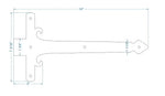 Georgian Iron Garage Door Dummy Hinge Strap - Old West Iron