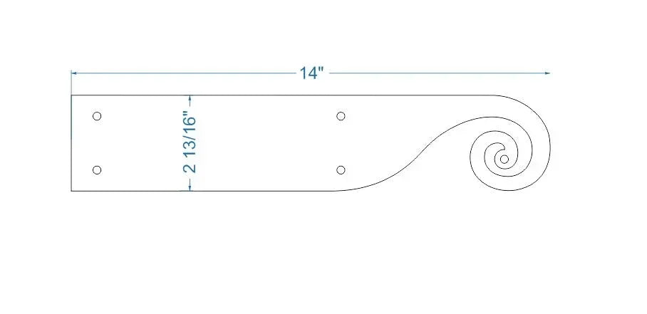 Greek Ionic Iron Garage Door Dummy Hinge Strap - Old West Iron