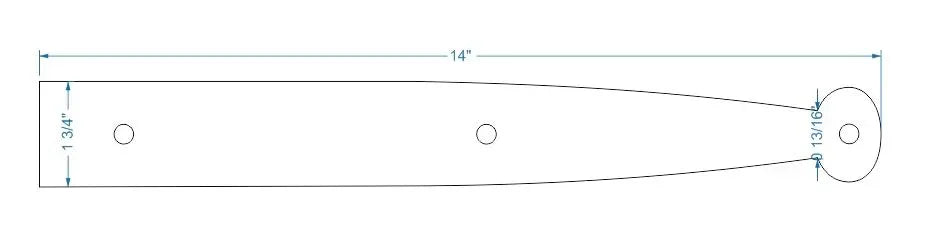 Heritage Iron Garage Door Dummy Hinge Strap - Old West Iron