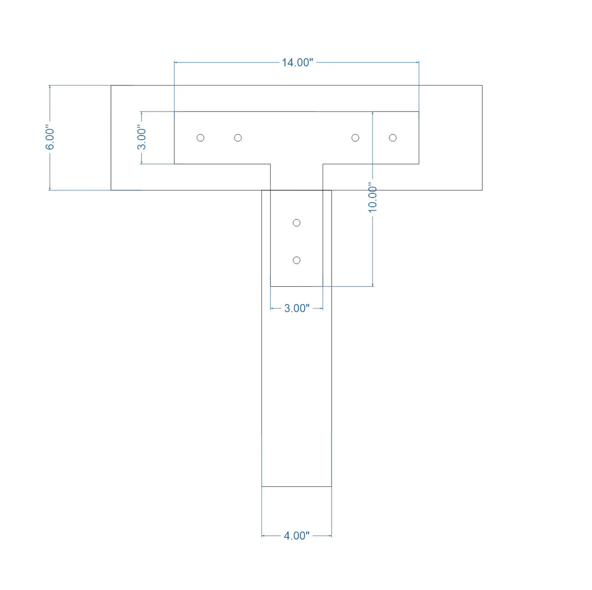 Plain Straight Iron T Face Plate - Old West Iron