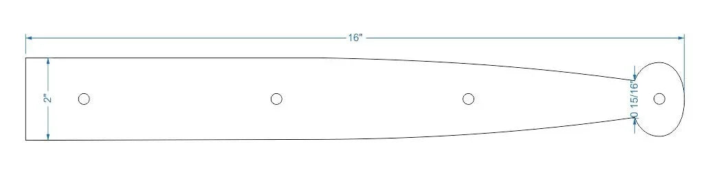 Heritage Iron Garage Door Dummy Hinge Strap - Old West Iron