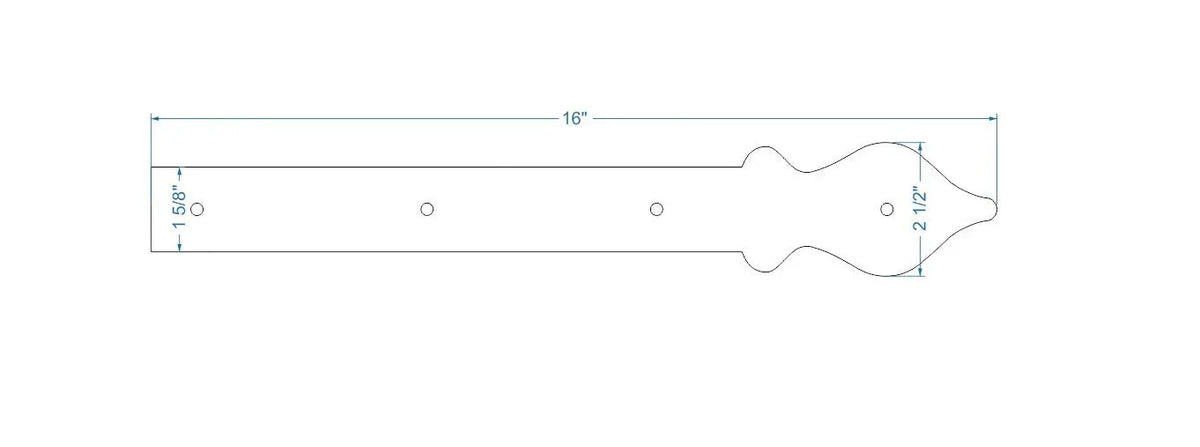 Cottage Iron Garage Door Dummy Hinge Strap - Old West Iron