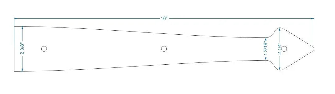 Neo-Classical Wrought Iron Garage Door Dummy Hinge Strap - Old West Iron