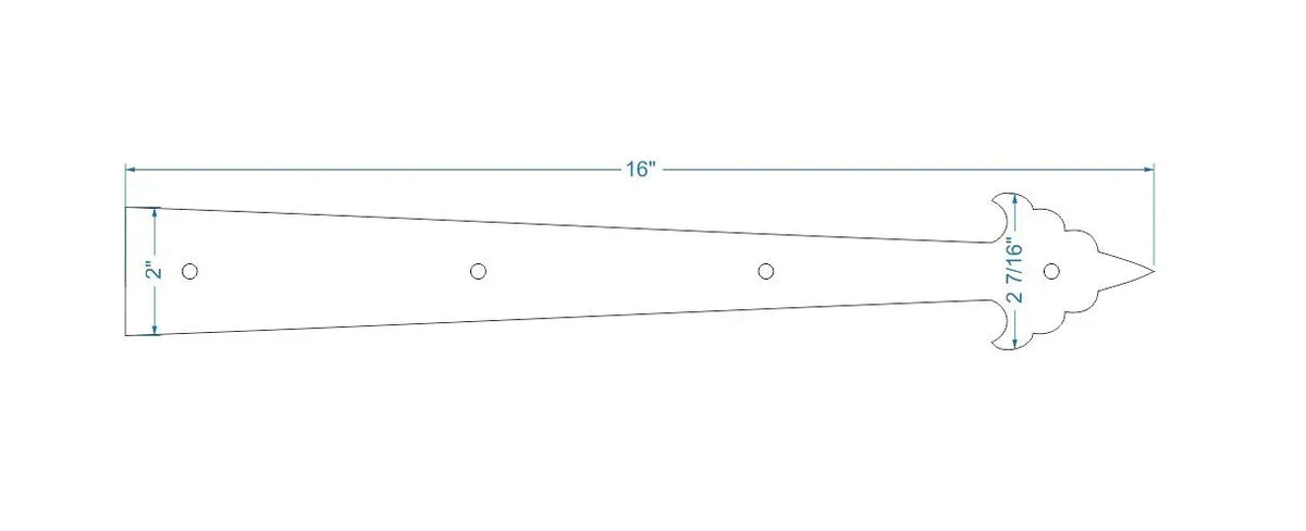 Early American Iron Garage Door Dummy Hinge Strap - Old West Iron