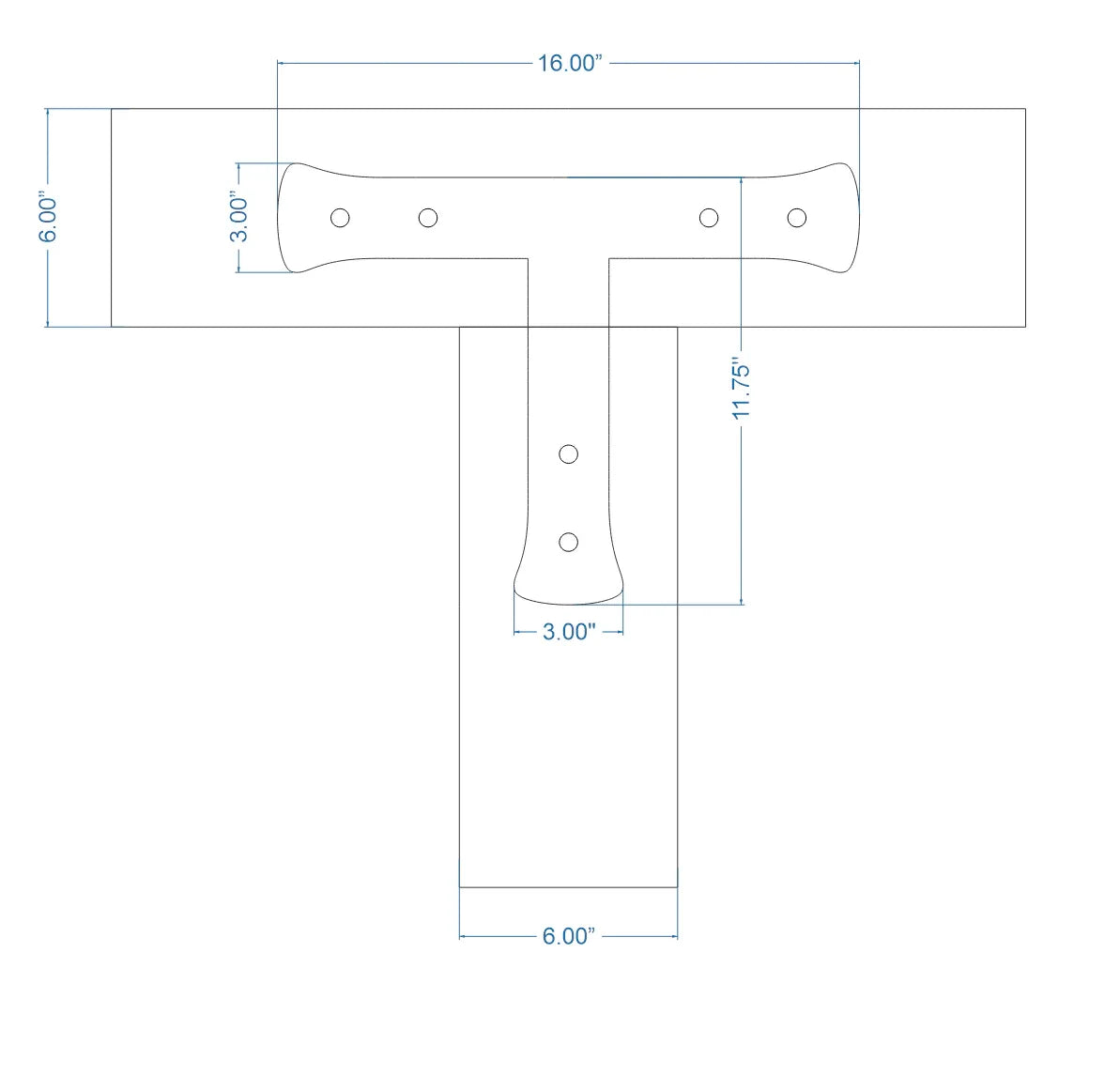 Traditional Tuscan Iron T Face Plate - Old West Iron