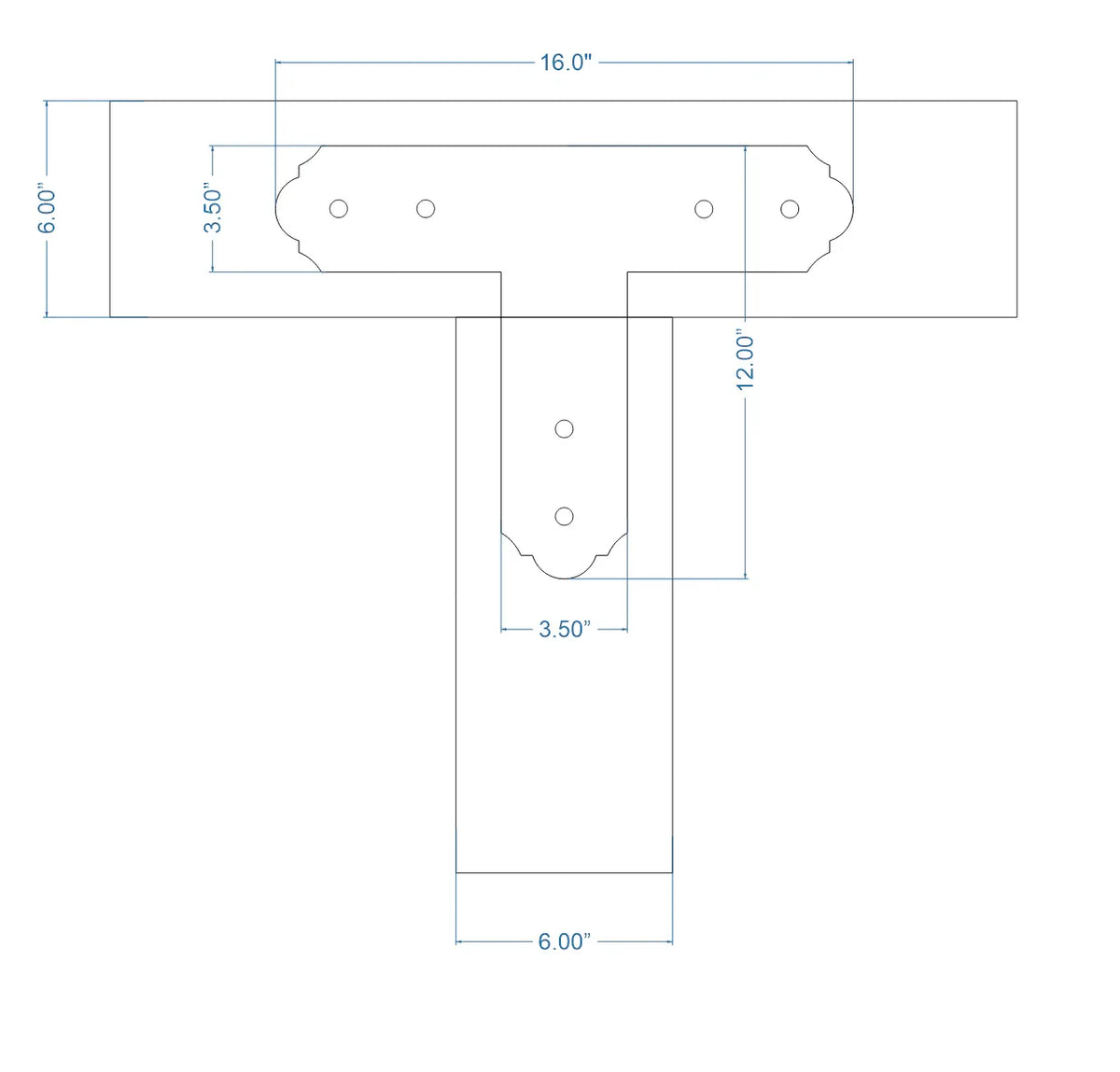 Classic Iron T Face Plate - Old West Iron