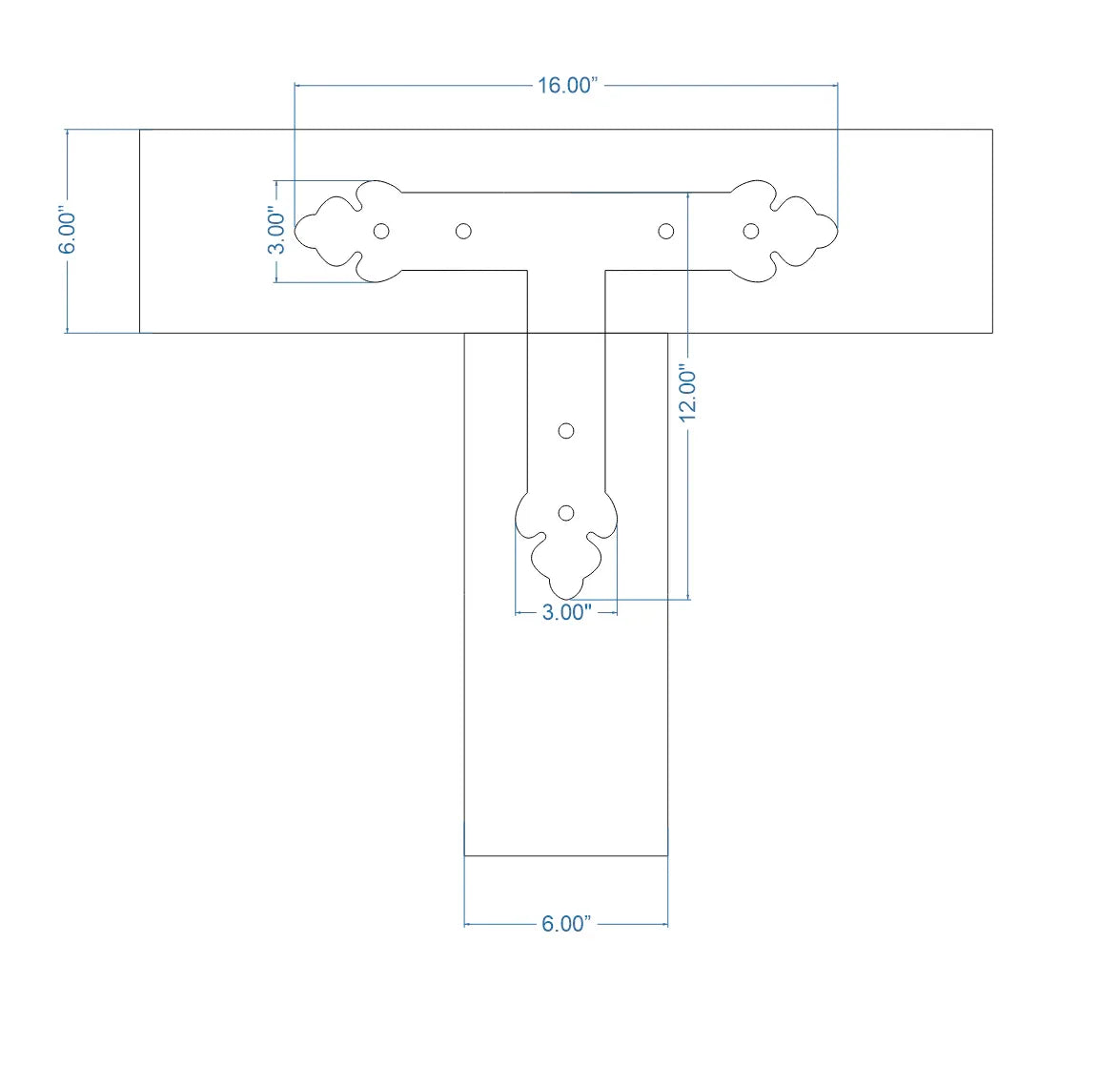 Mediterranean Iron T Face Plate - Old West Iron