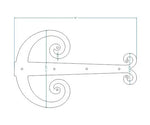 Middle Age Europe Wrought Iron Garage Door Dummy Hinge Strap - Old West Iron