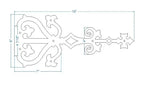 Medieval Reconquista Iron Garage Door Dummy Hinge Strap - Old West Iron