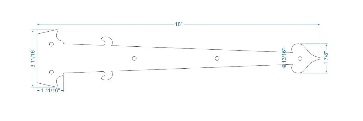 Federal Iron Garage Door Dummy Hinge Strap - Old West Iron