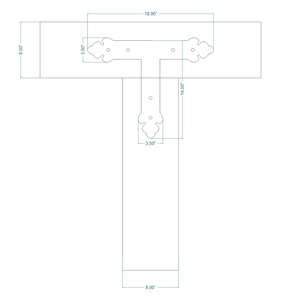Mediterranean Iron T Face Plate - Old West Iron