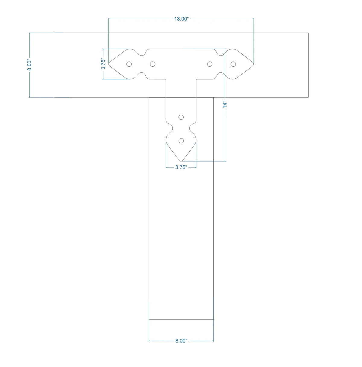 Rustic Iron T Face Plate - Old West Iron