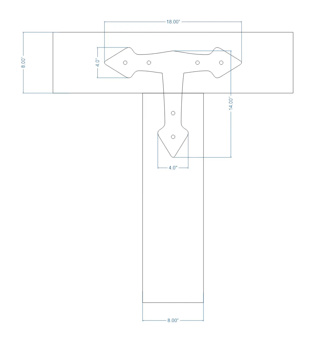 Neo Classical Iron T Face Plate - Old West Iron