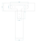 Transitional Iron T Face Plate - Old West Iron