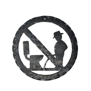 Peeing Cowboy Sign - Old West Iron