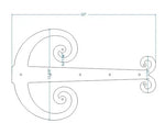 Middle Age Europe Wrought Iron Garage Door Dummy Hinge Strap - Old West Iron