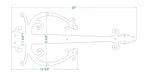 Medieval Iron Garage Door Dummy Hinge Strap - Old West Iron
