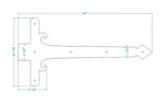 Georgian Iron Garage Door Dummy Hinge Strap - Old West Iron