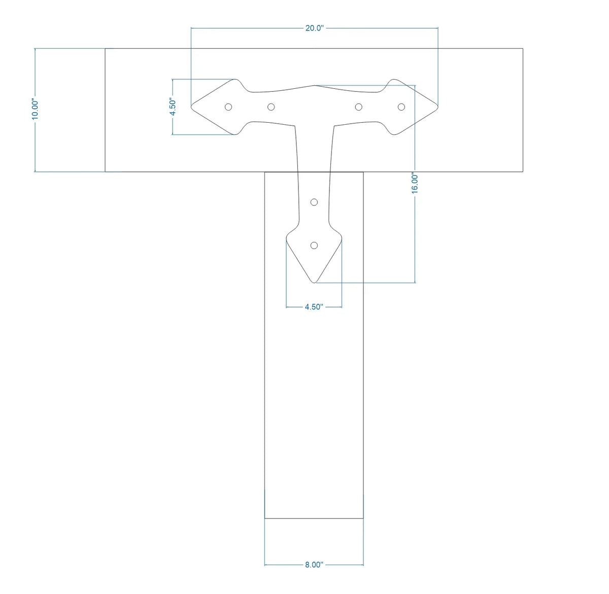 Neo Classical Iron T Face Plate - Old West Iron