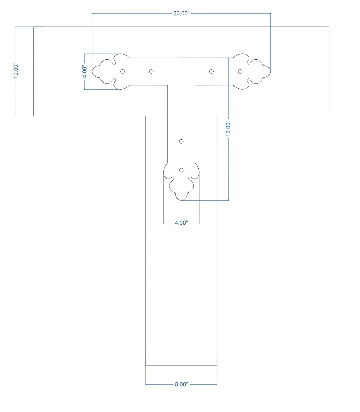Mediterranean Iron T Face Plate - Old West Iron