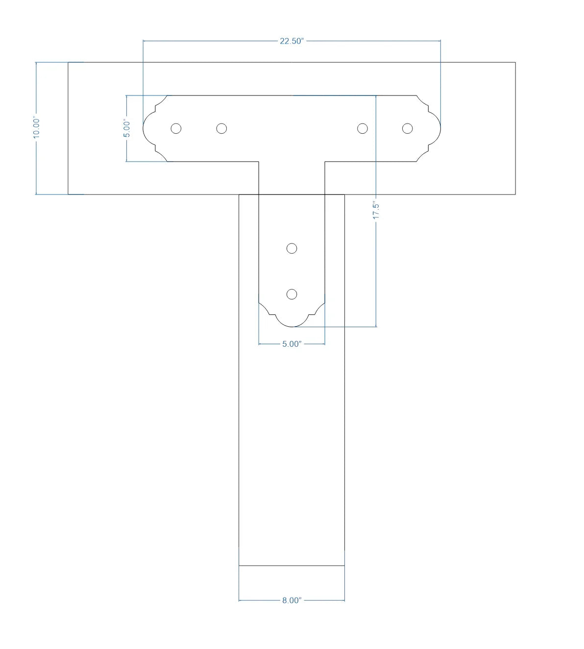 Classic Iron T Face Plate - Old West Iron