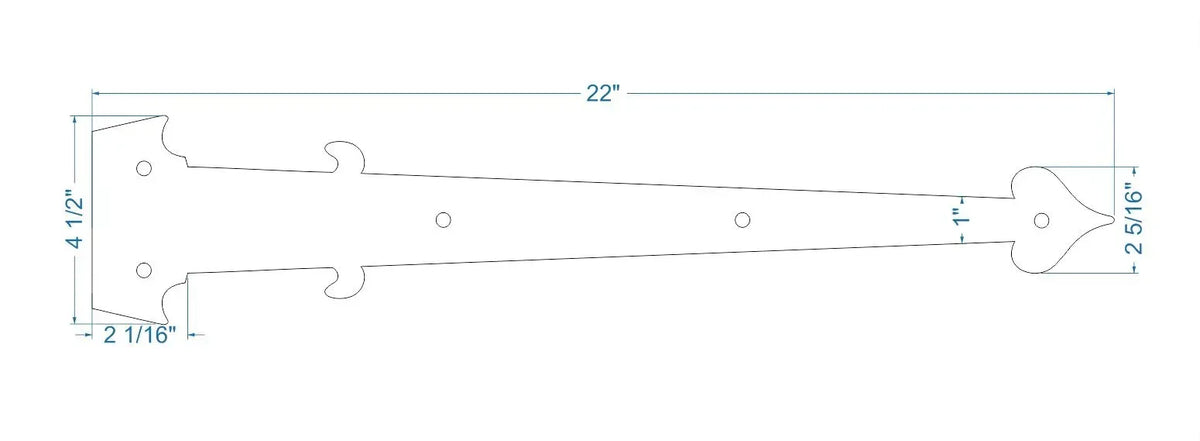 Federal Iron Garage Door Dummy Hinge Strap - Old West Iron