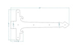 Georgian Iron Garage Door Dummy Hinge Strap - Old West Iron