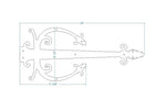 Medieval Iron Garage Door Dummy Hinge Strap - Old West Iron