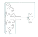 Chateauesque Iron Garage Door Dummy Hinge Strap - Old West Iron
