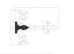 Old California Hacienda Wrought Iron Garage Door Dummy Hinge Strap - Old West Iron