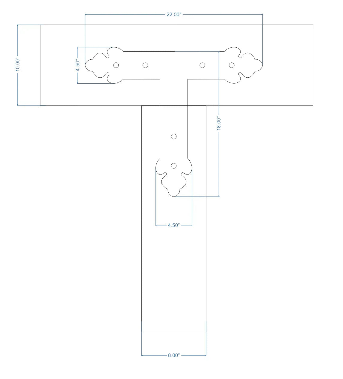 Mediterranean Iron T Face Plate - Old West Iron