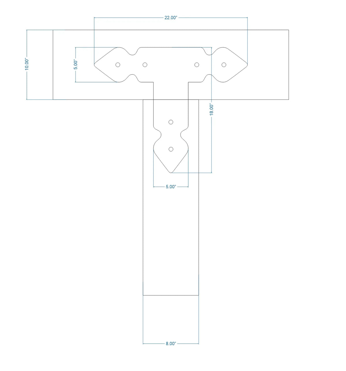 Rustic Iron T Face Plate - Old West Iron