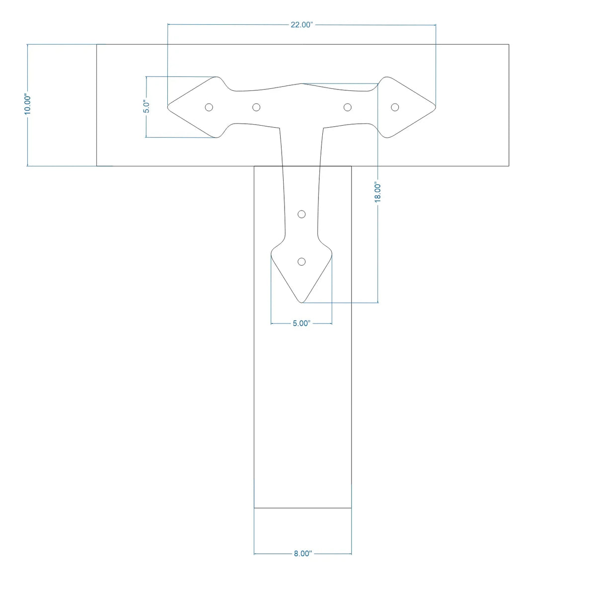 Neo Classical Iron T Face Plate - Old West Iron