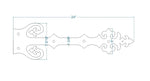 Renaissance Iron Garage Door Dummy Hinge Strap - Old West Iron