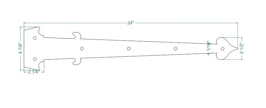 Federal Iron Garage Door Dummy Hinge Strap - Old West Iron