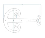 Middle Age Europe Wrought Iron Garage Door Dummy Hinge Strap - Old West Iron