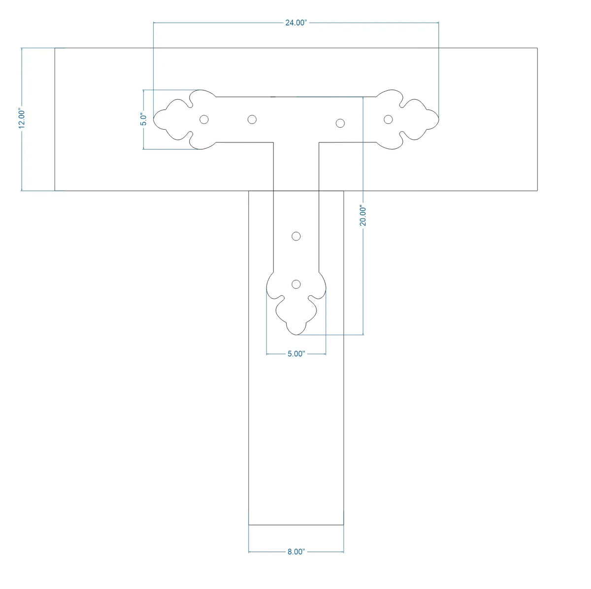 Mediterranean Iron T Face Plate - Old West Iron