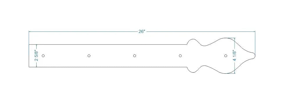 Cottage Iron Garage Door Dummy Hinge Strap - Old West Iron