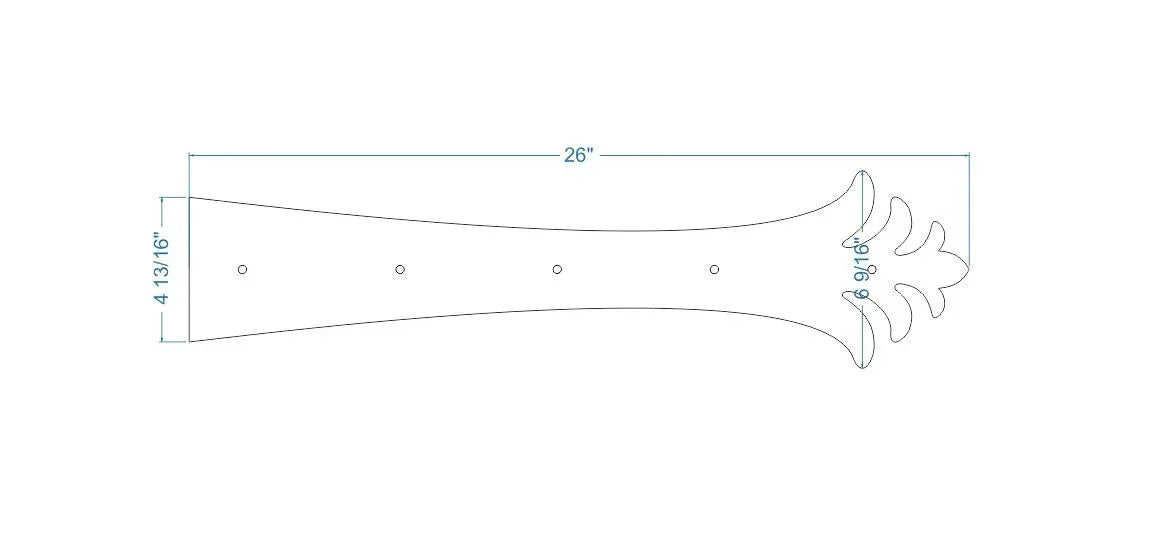 Greco-Persian Iron Garage Door Dummy Hinge Strap - Old West Iron