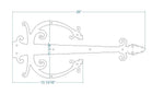 Medieval Iron Garage Door Dummy Hinge Strap - Old West Iron