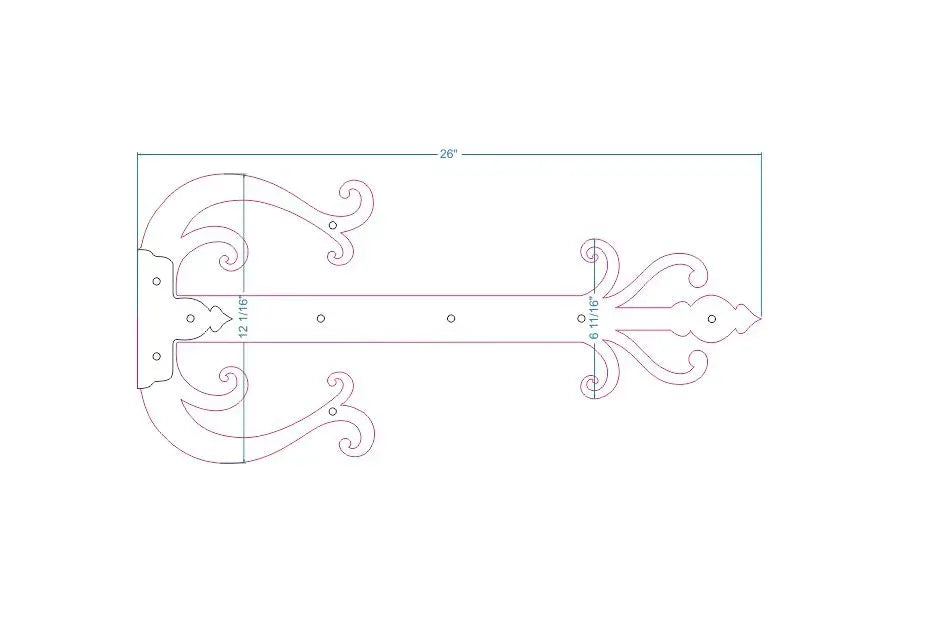 Celtic Iron Garage Door Dummy Hinge Strap - Old West Iron