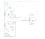 Chateauesque Iron Garage Door Dummy Hinge Strap - Old West Iron