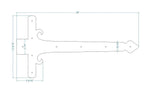 Georgian Iron Garage Door Dummy Hinge Strap - Old West Iron