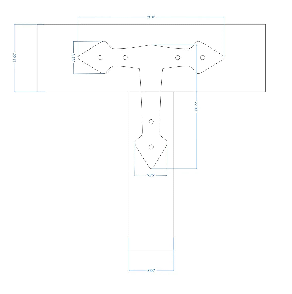 Neo Classical Iron T Face Plate - Old West Iron