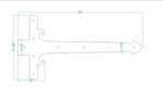 Georgian Iron Garage Door Dummy Hinge Strap - Old West Iron