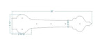 French Country Revival Iron Garage Door Dummy Hinge Strap - Old West Iron