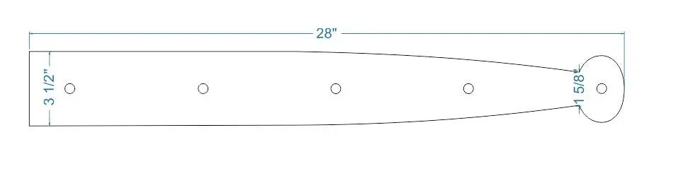 Heritage Iron Garage Door Dummy Hinge Strap - Old West Iron