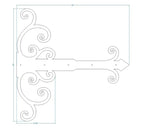 Chateauesque Iron Garage Door Dummy Hinge Strap - Old West Iron